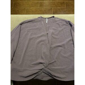 3rd Plus Malt Purple Twist Bottom Knit Pullover Shirt Top Large Loose Fitting